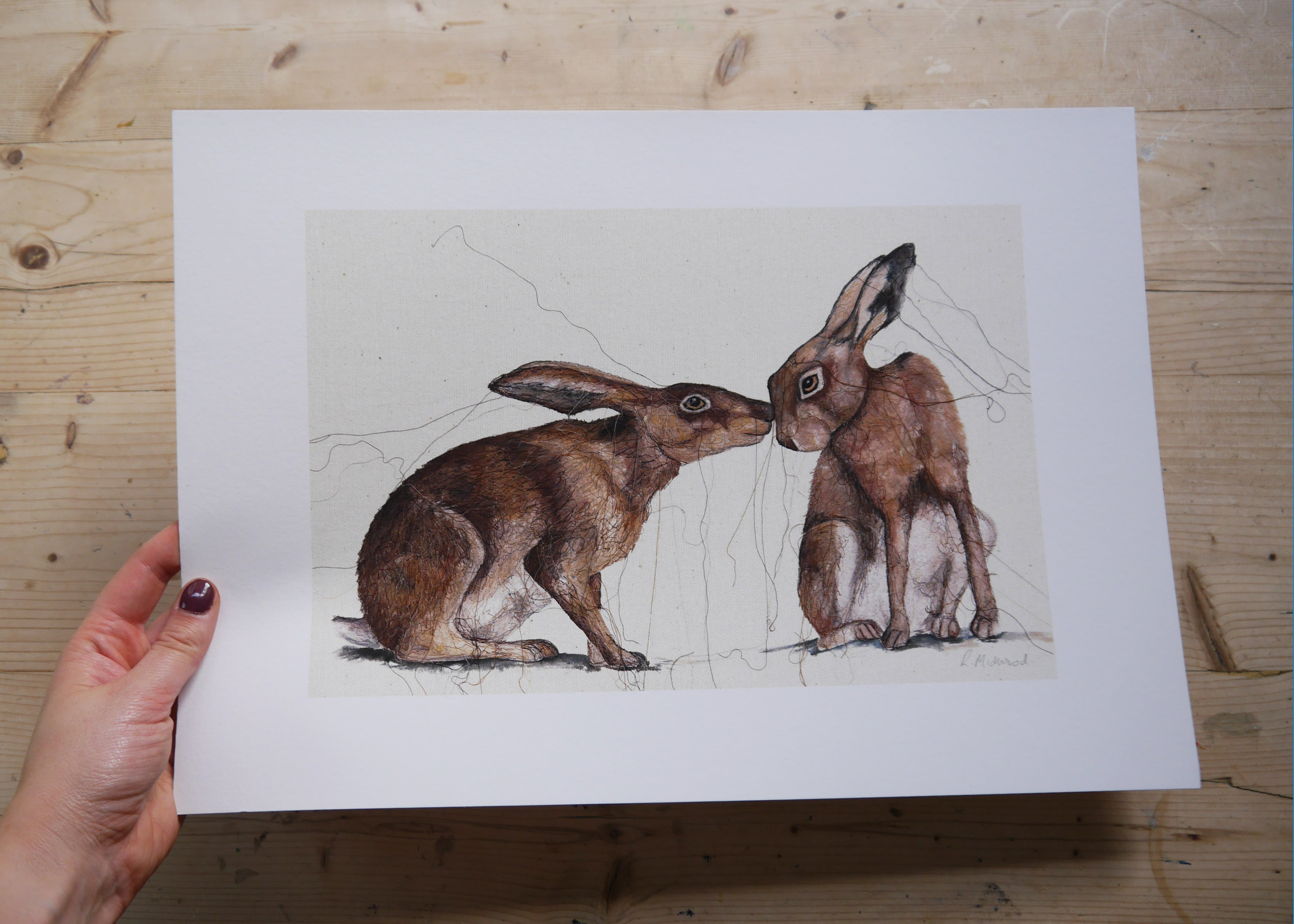 Two Hares Art Print